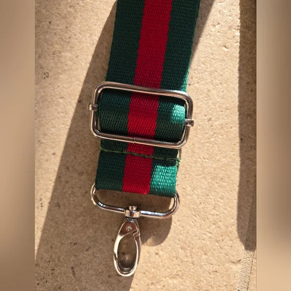 Red and Green Stripe Bag Replacement Strap Wide Adjustable - Picture 2 of 11